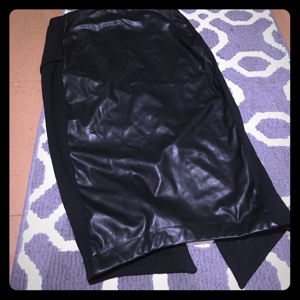 Black "leather" pencil skirt