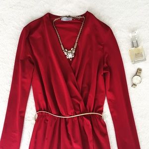 EUC tobi • That's A Wrap Dress in Wine (XS)
