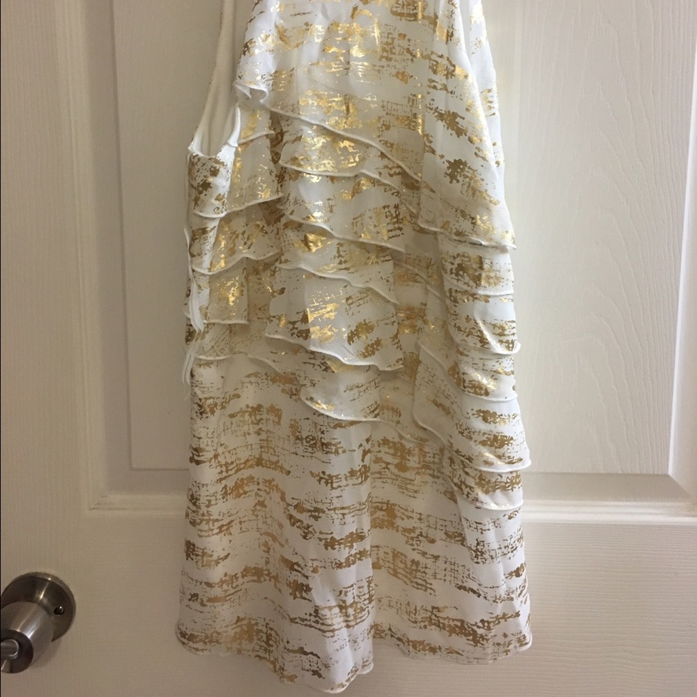 Ruffled Gold Halter Top Small - Picture 2 of 3