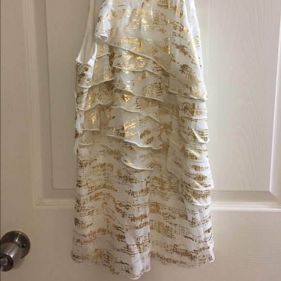 Ruffled Gold Halter Top Small - Picture 2 of 3