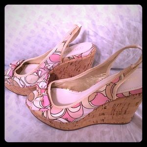 Coach sling back wedge