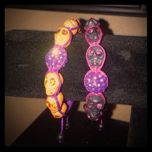Two skull wrap bracelets