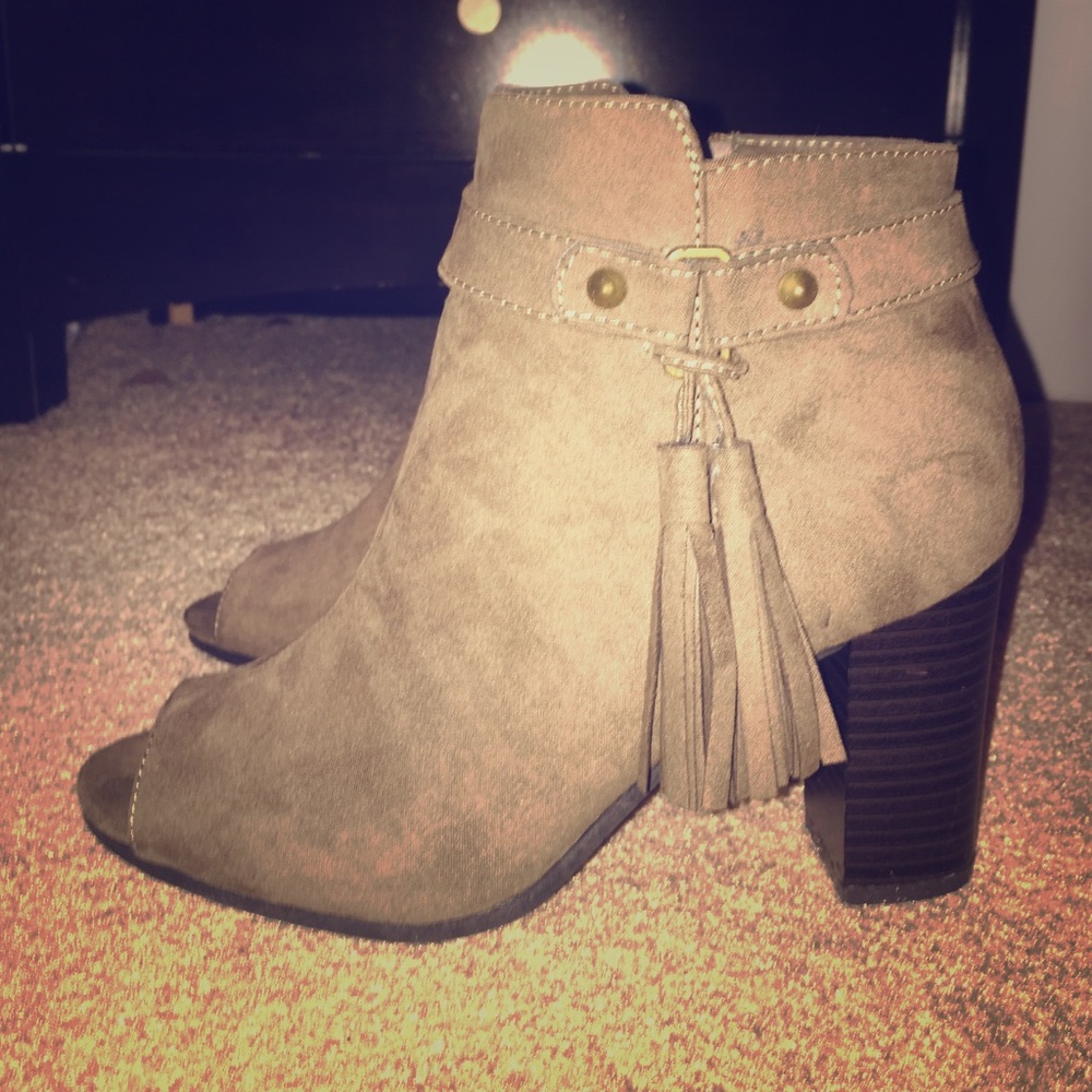 Open toe ankle boots