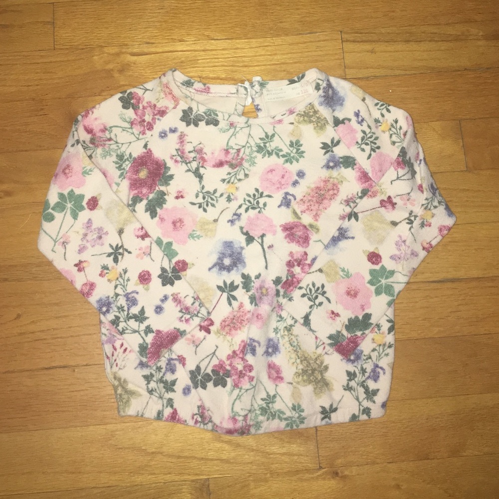 Zara Girls Soft Collection Floral Sweatshirt