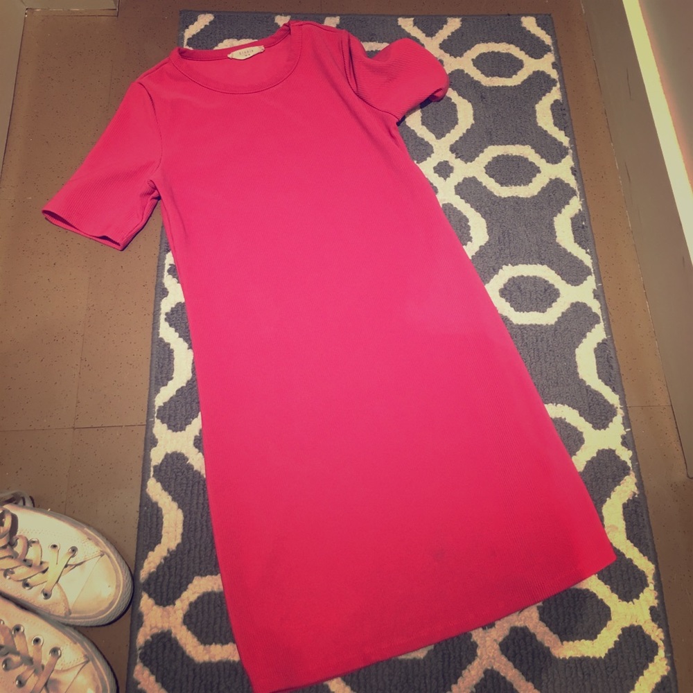 Hot pink body con dress