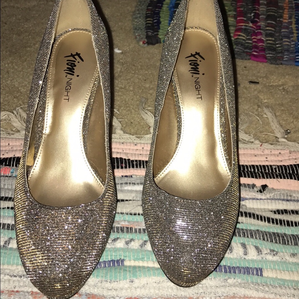 Sparkling heels gold/silver fits size 6