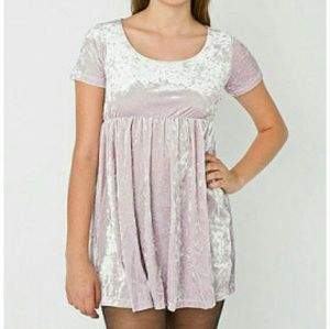 Stretch velvet babydoll dress