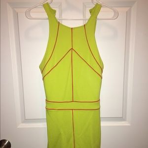 Mod bodycon dress in lime
