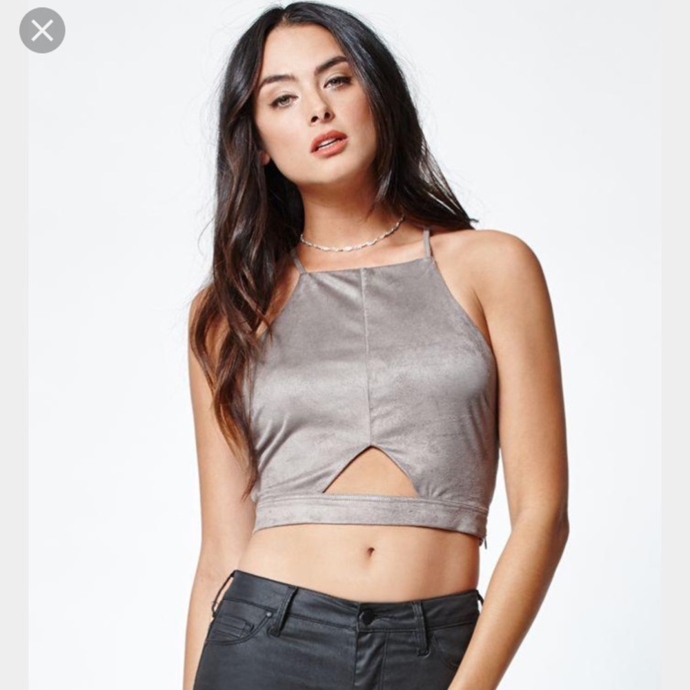 Kylie Kendall Faux Suede Crop Top