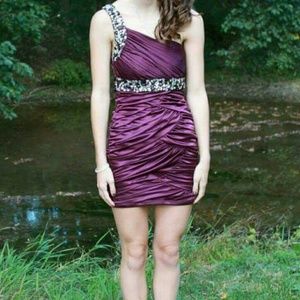 Short purple homecoming/prom dress