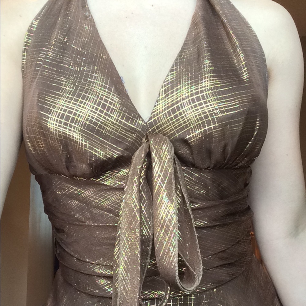 Gold halter dress