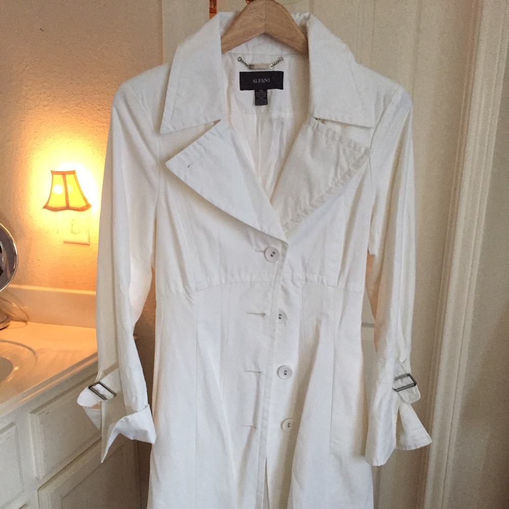 Alfani White Long Elegant Coat - Picture 1 of 3