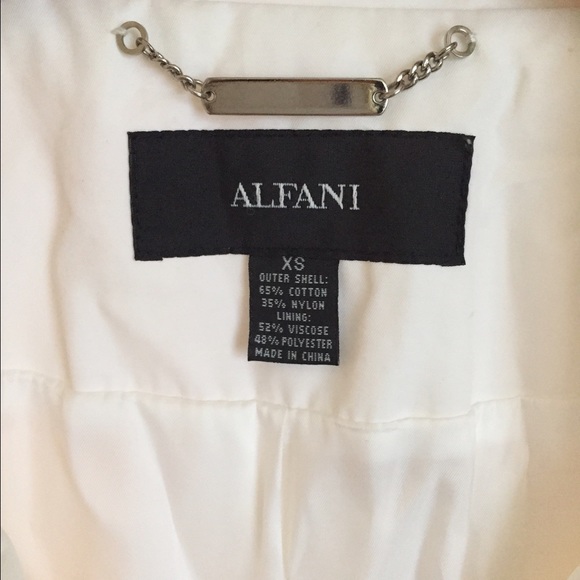 Alfani White Long Elegant Coat - Picture 2 of 3