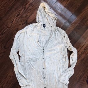 Gap gray hooded sweater cardigan XL Tall. Like new