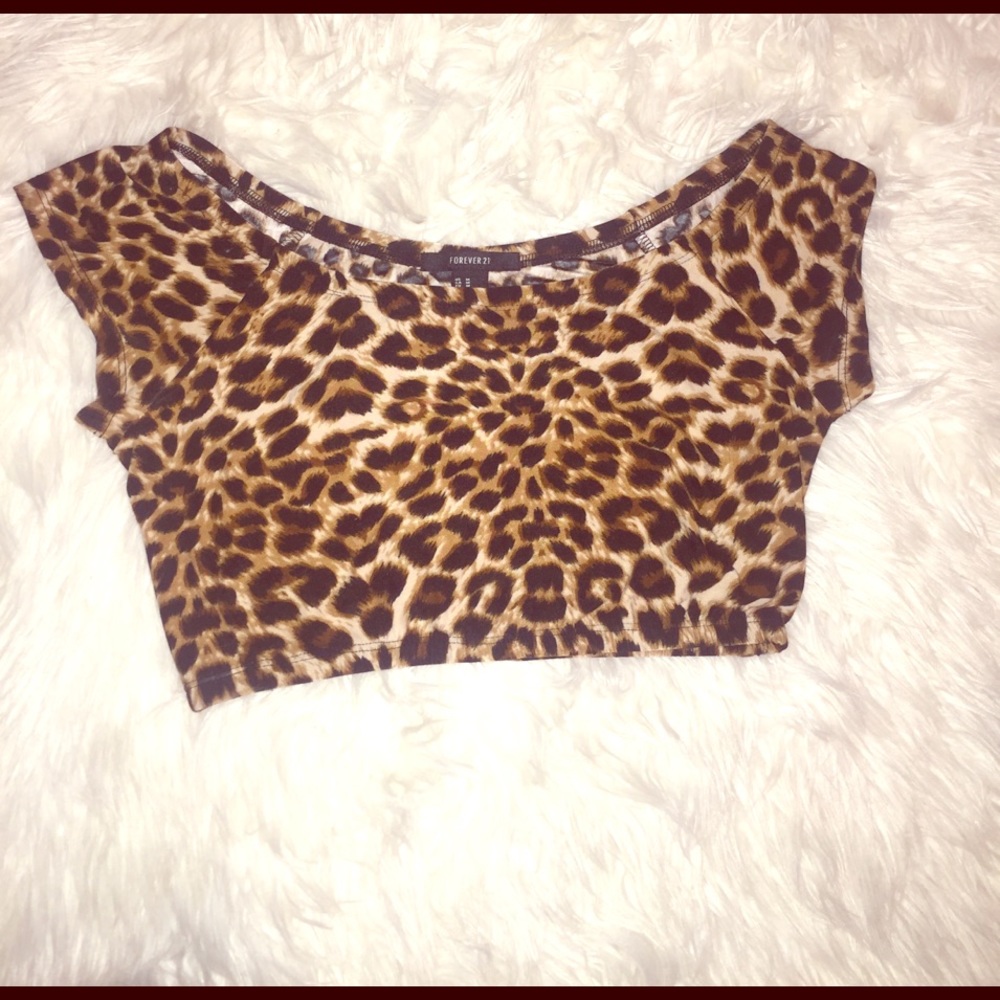 Forever 21 Cheetah Crop Top