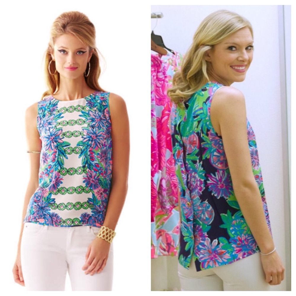 Lilly Pulitzer XS Iona Sleeveless Silk Shell top