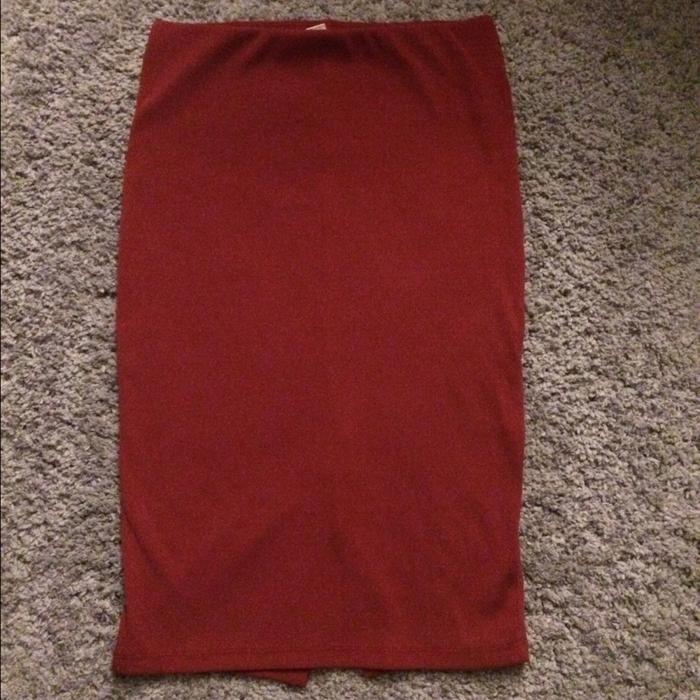 Red long skirt