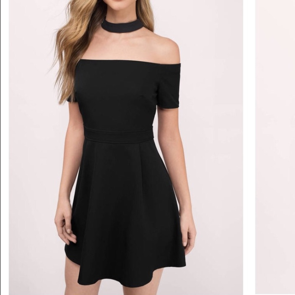 Brand New Black Choker Skater Dress Medium