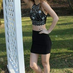 Short Black Fitted Prom/Homecoming Dress
