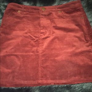 Maroon Corduroy Skirt