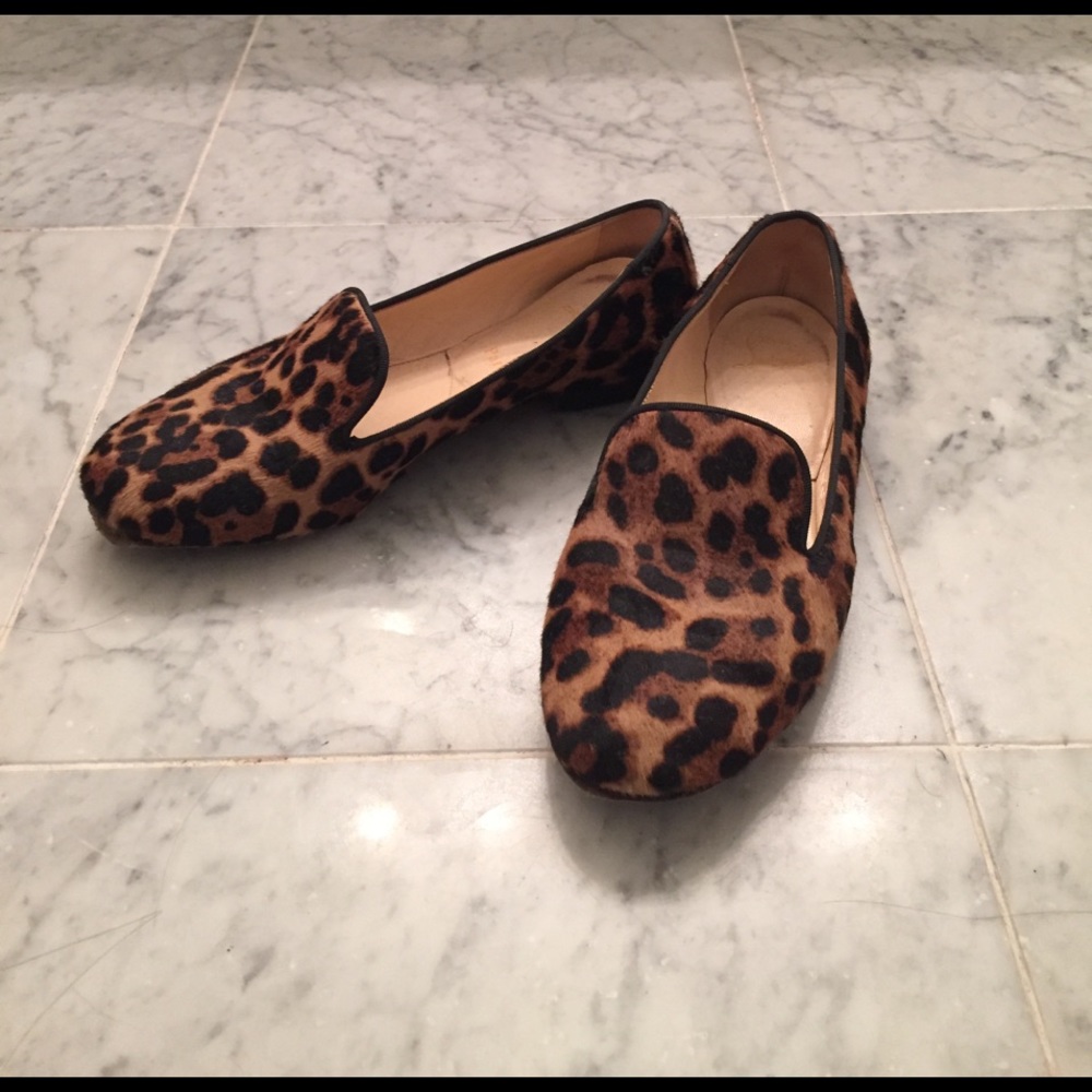 Louboutin pony hair leopard flats