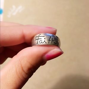 Sterling silver faith ring engraved
