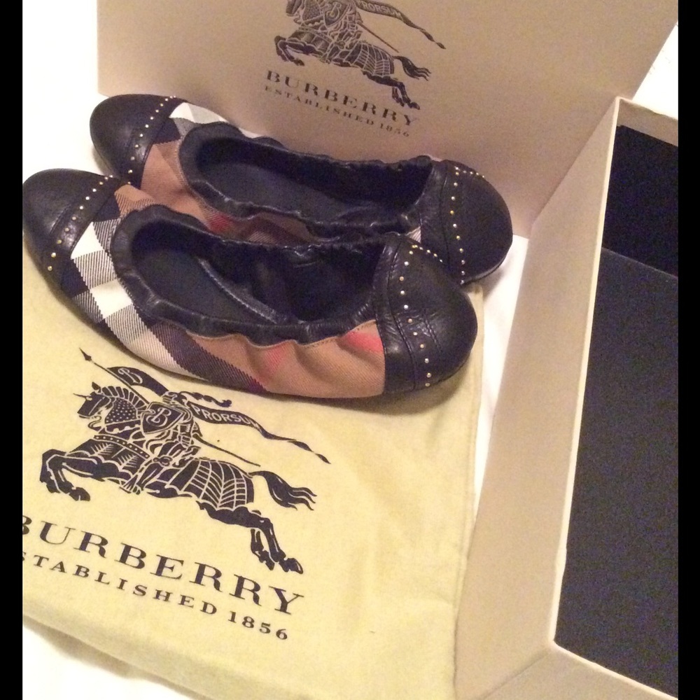 Burberry bridle house check ballerina shoe