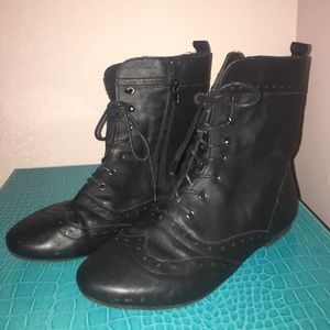 soft leather combat boots