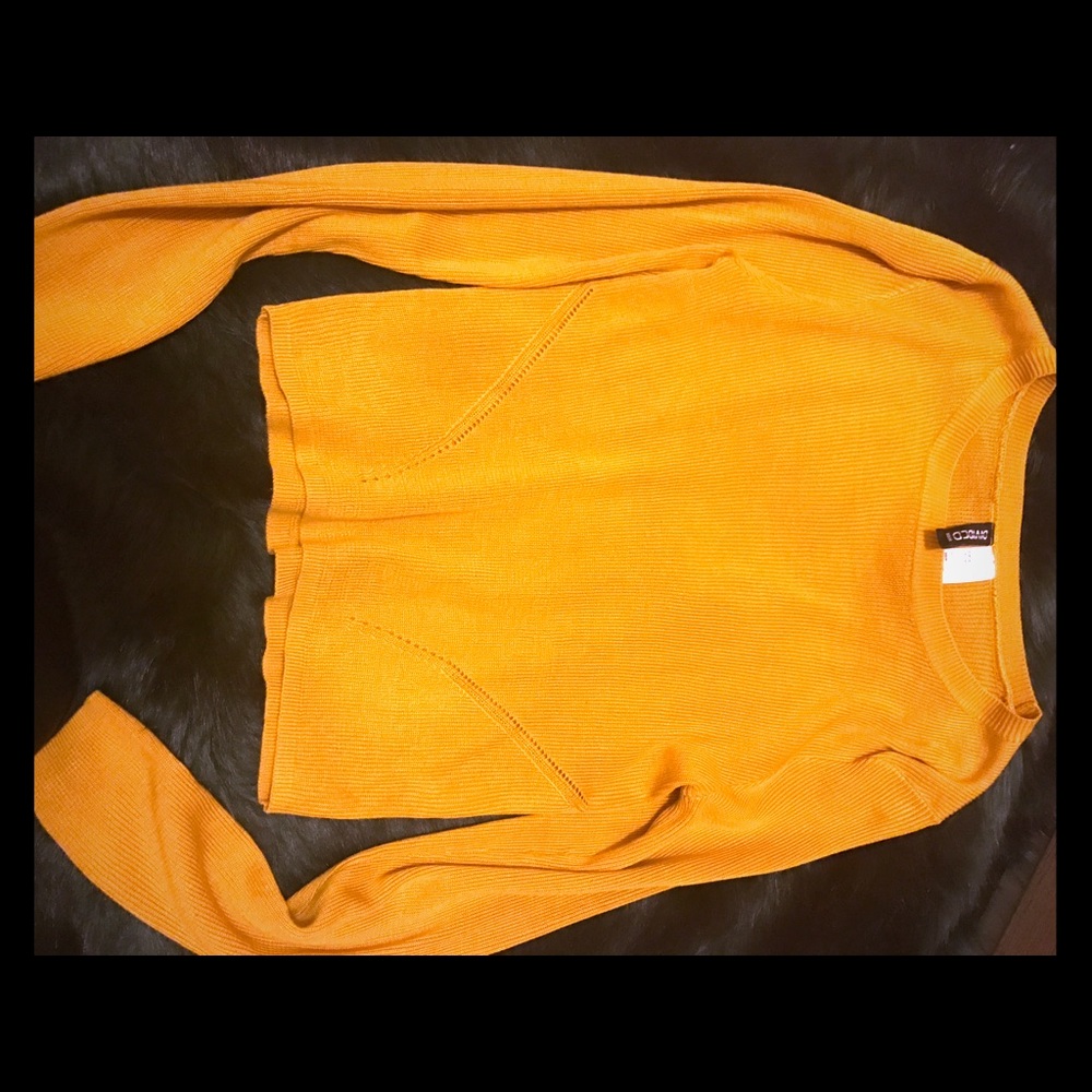 Mustard Yellow Cropped Sweater