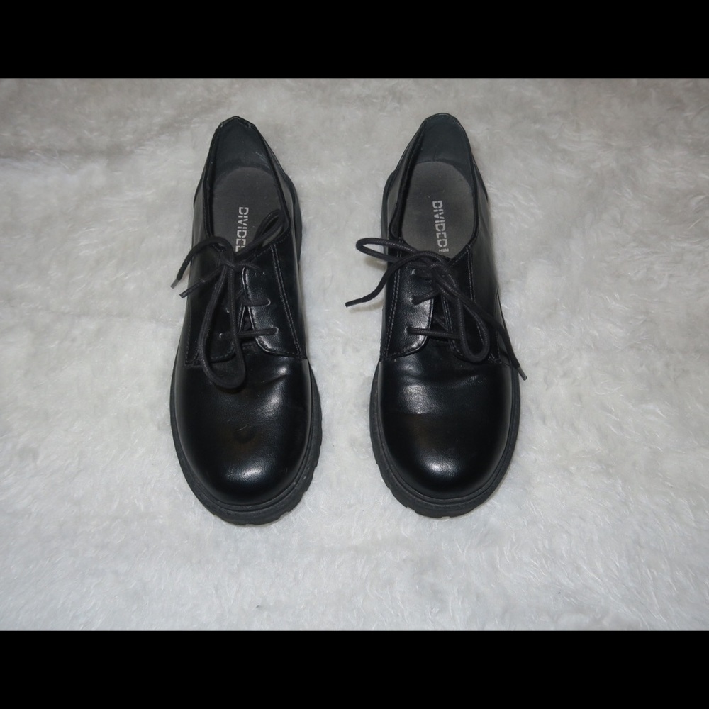 All black platform shoes