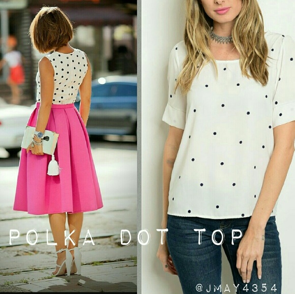 ❗LAST ONE❗IVORY POLKA DOT TOP - Picture 4 of 4