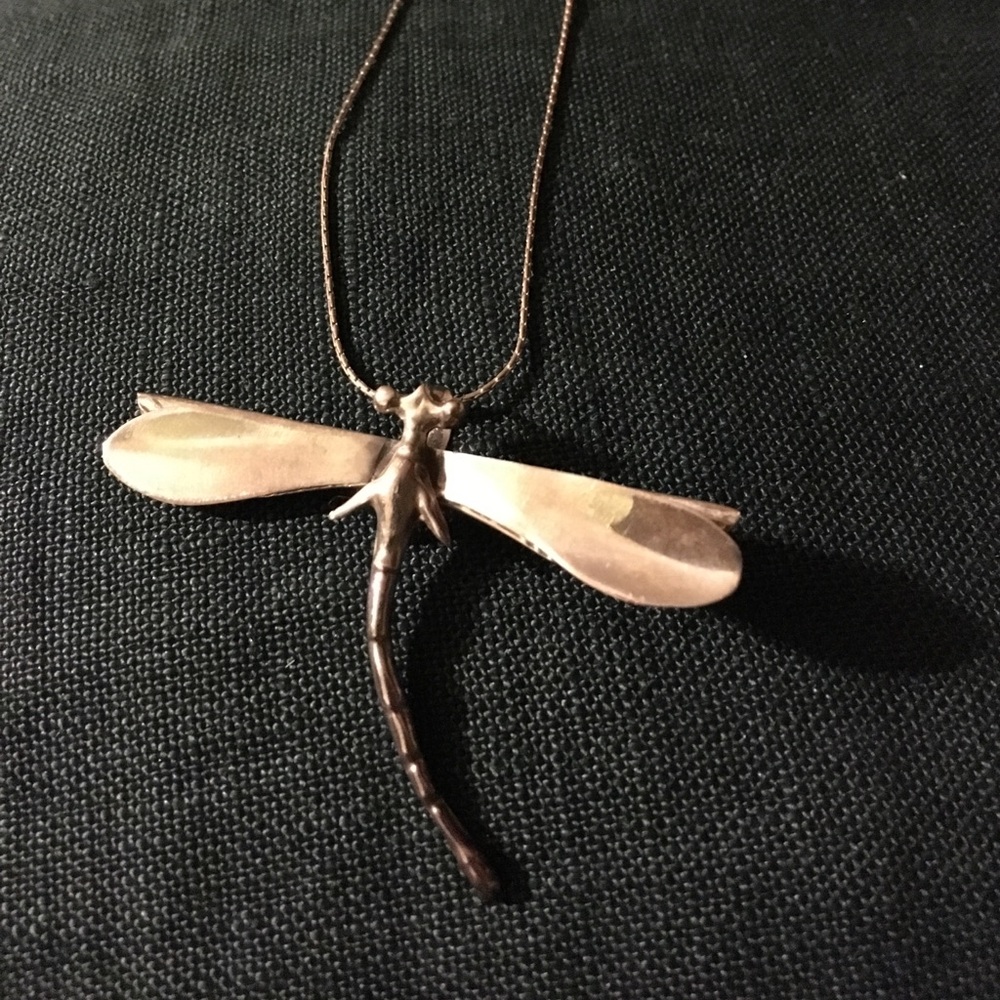 Sterling silver dragonfly necklace