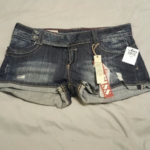 Distressed Jean shorts