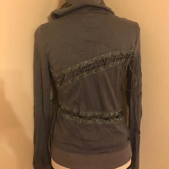 Hooded longsleeve lace up women's hoodie - Picture 2 of 5