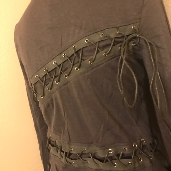 Hooded longsleeve lace up women's hoodie - Picture 5 of 5