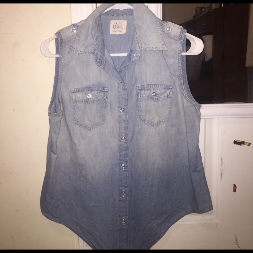 Denim tie shirt