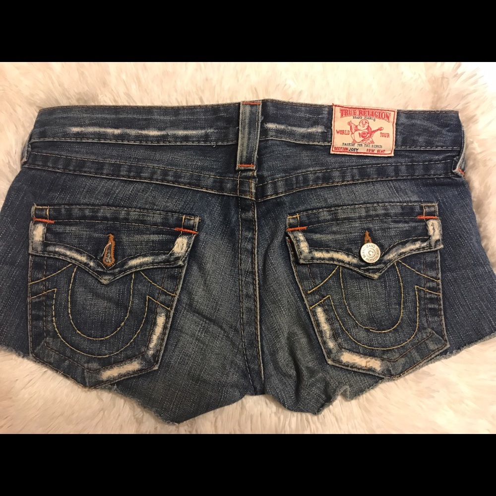 True religion dark denim shorts size 27