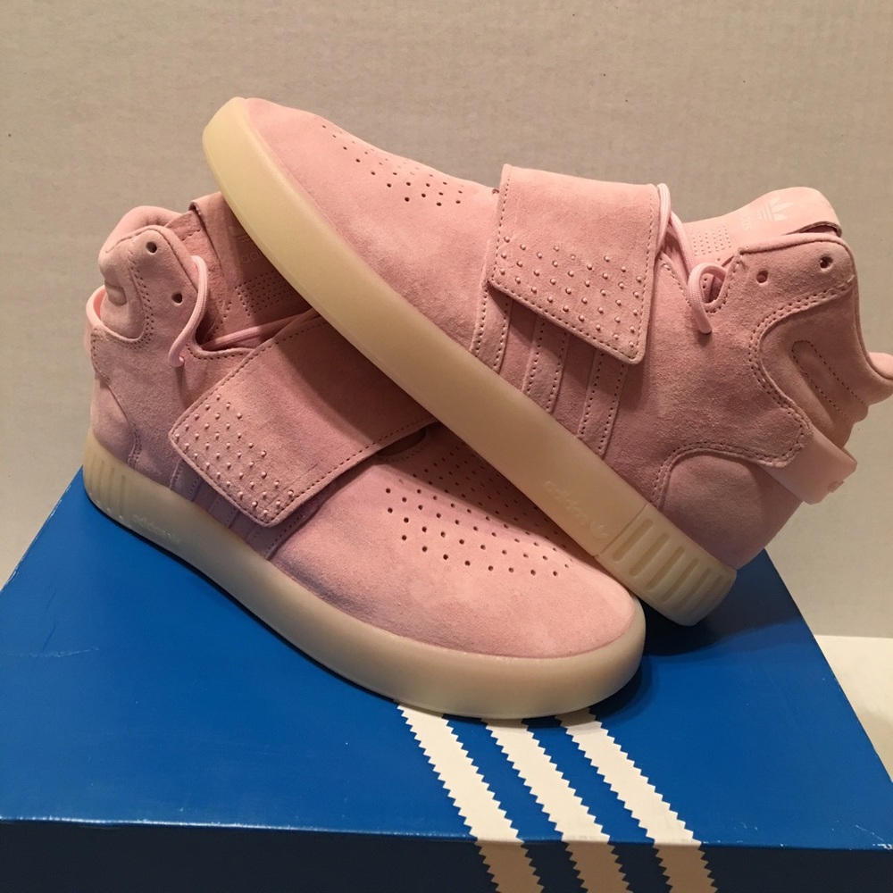 Women's Adidas Tubular Invaders Strap in Pink