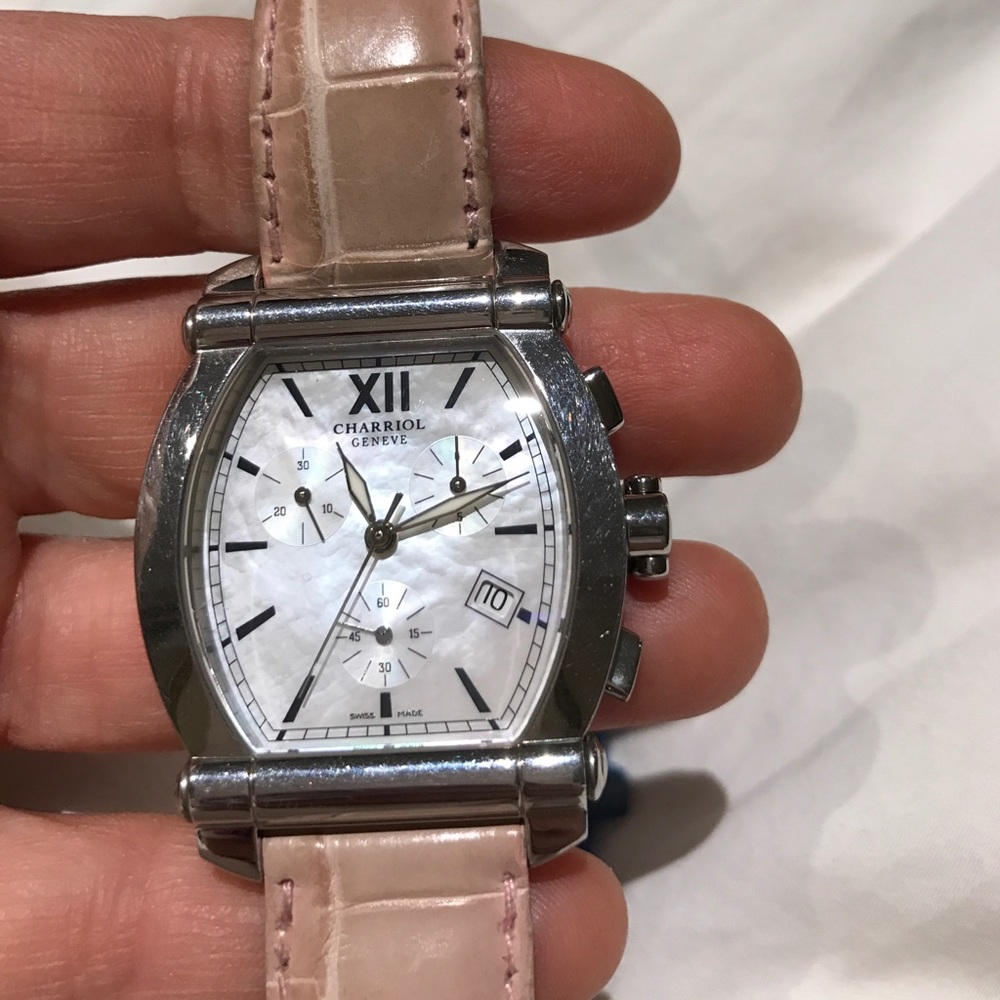 Ladies crocodile pink authentic CHARRIOL watch