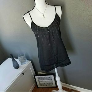 Sexy Black Racer Back Spaghetti Strap Top (Medium)