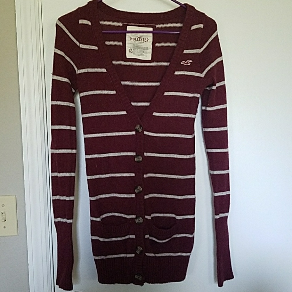 Hollister button down v neck sweater