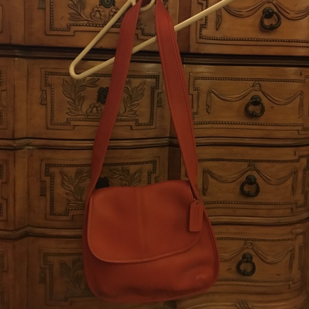 Orange leather Coach bag