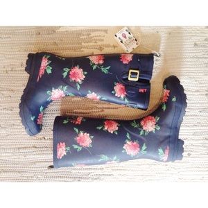 Joules floral/navy printed Wellies
