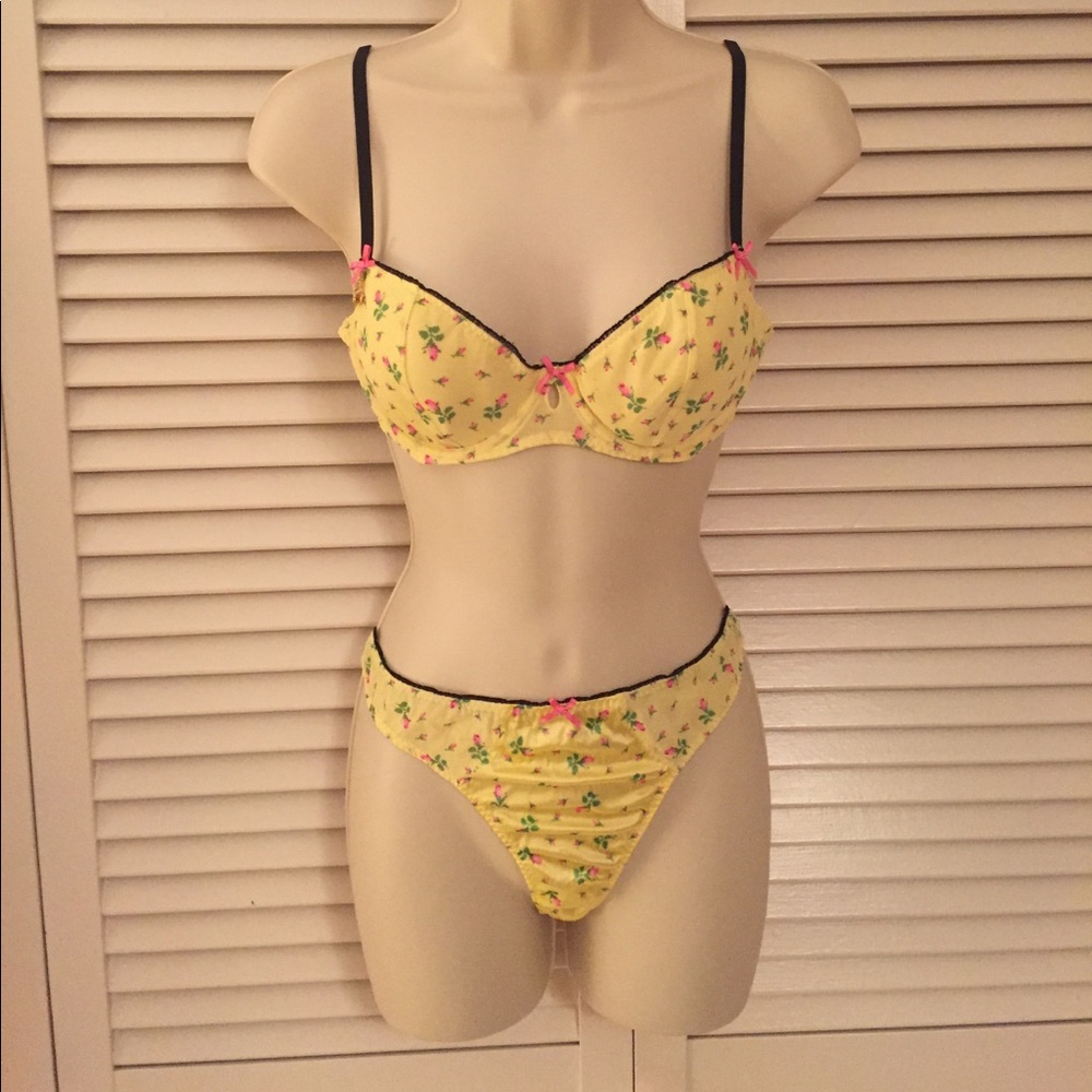 Yellow Betsey Johnson Lingerie Set