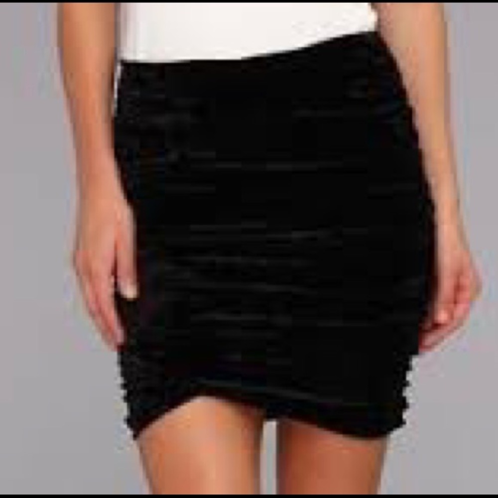 Free people crushed black velvet skirt