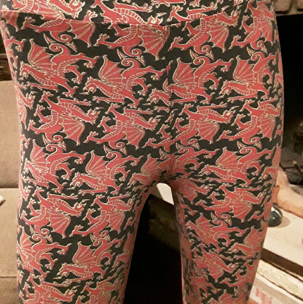 Lularoe Unicorn Rare Red Dragon leggings