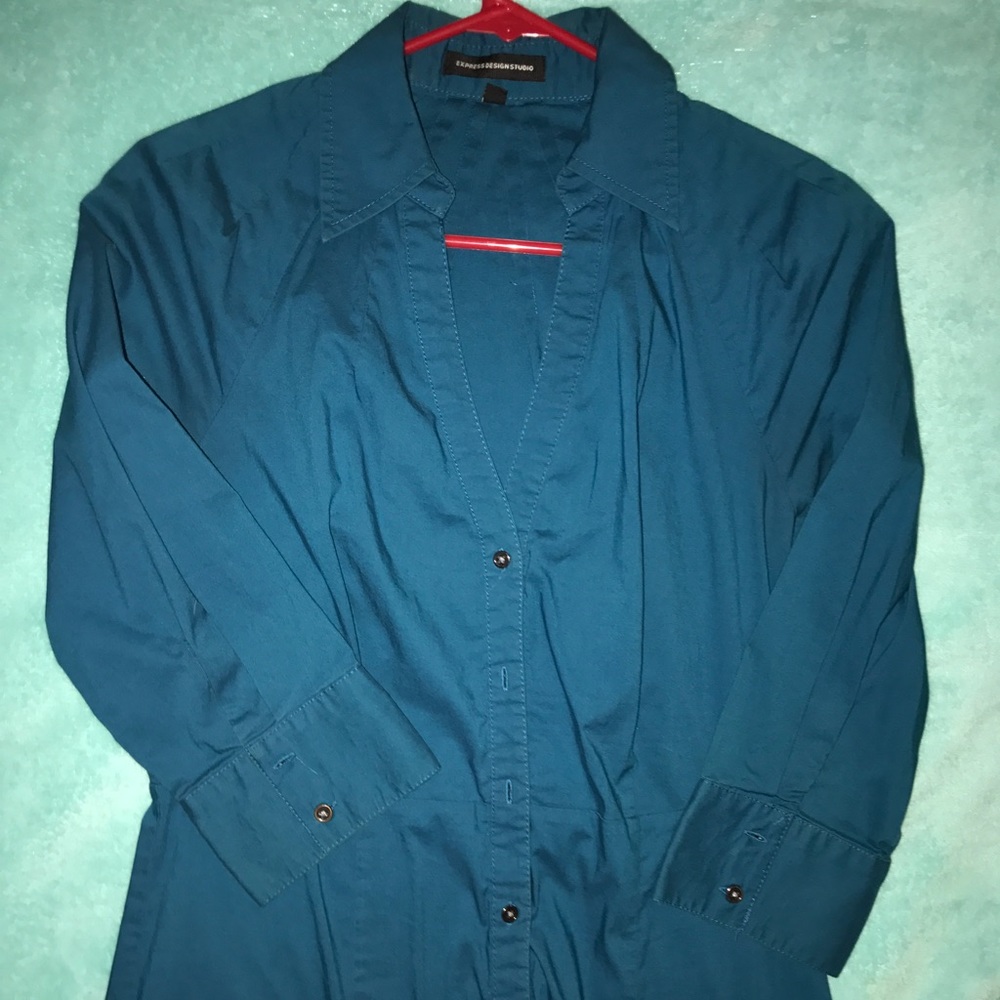 Express Shirtdress in Peacock Blue