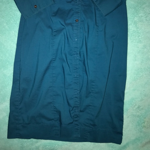 Express Shirtdress in Peacock Blue - Picture 2 of 5