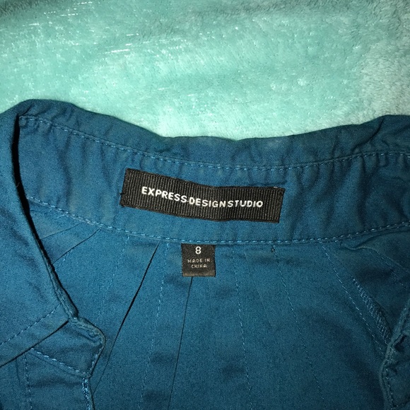 Express Shirtdress in Peacock Blue - Picture 3 of 5