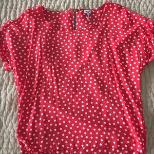 Splendid red and white polka dot top